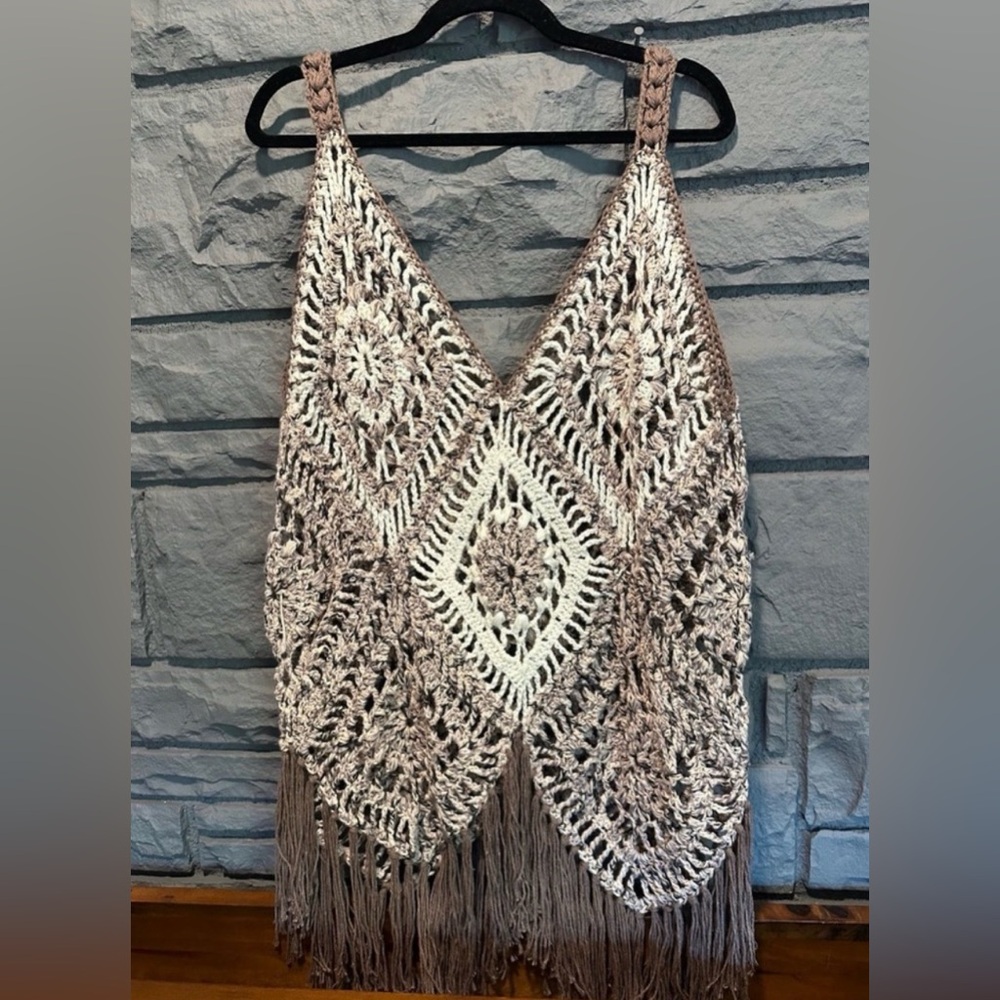 Bohemian Crochet Fringe Vest